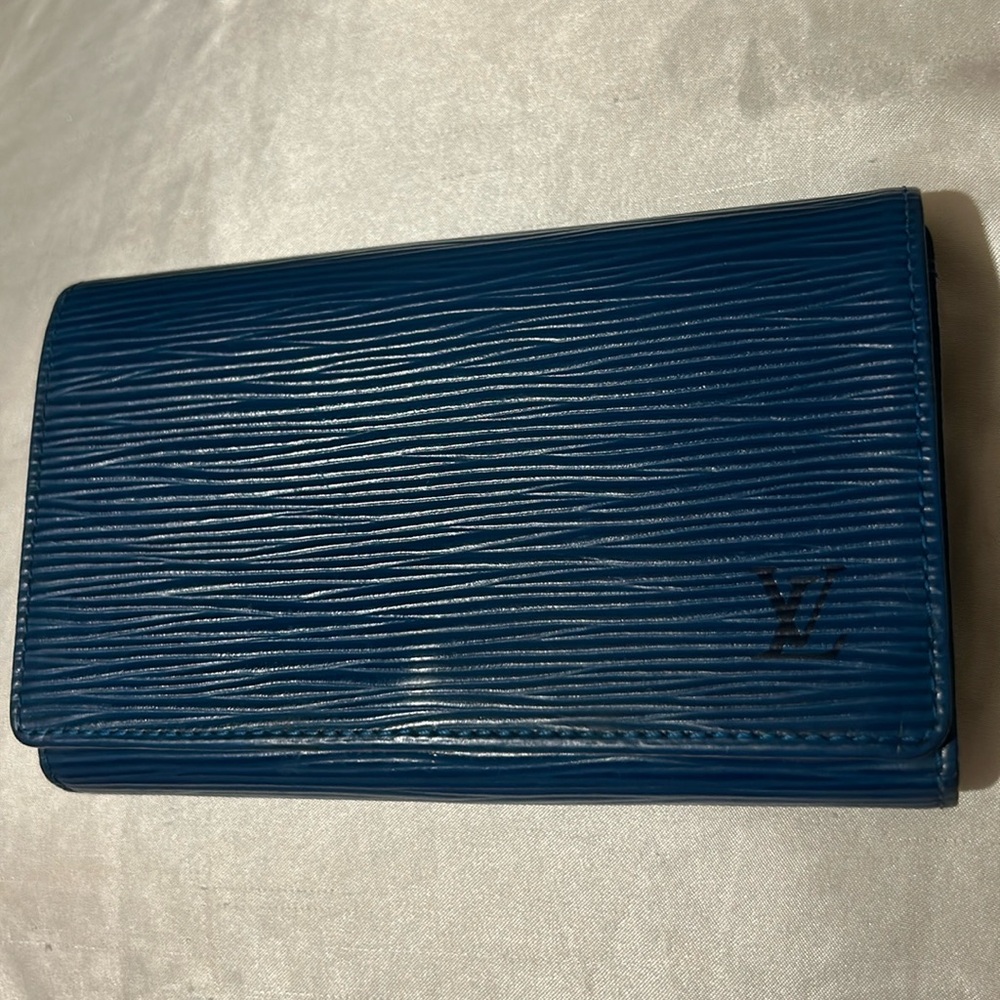 Authentic Louis Vuitton Blue Epi Leather Wallet